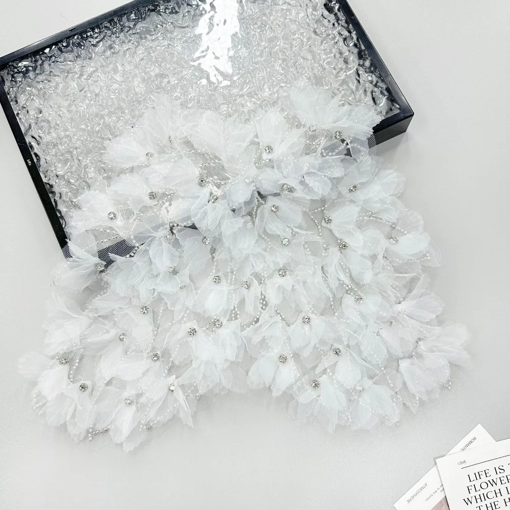 Double Layer Mesh Lace Accessories Pleated Design Chest Wrap DIY Clothing Accessories Heavy Industry Ruffle Trim