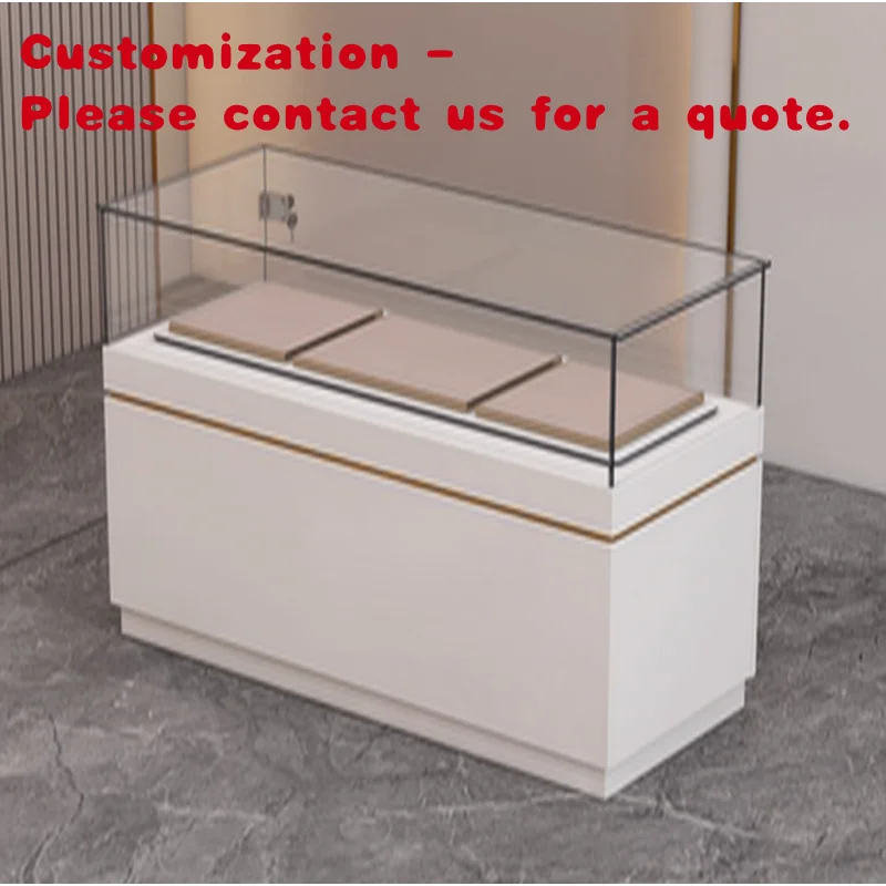 

custom.Customized Shopping Mall Glass Cabinet LED Light Elegant Jewelry Counter Exhibition Display Cabinet