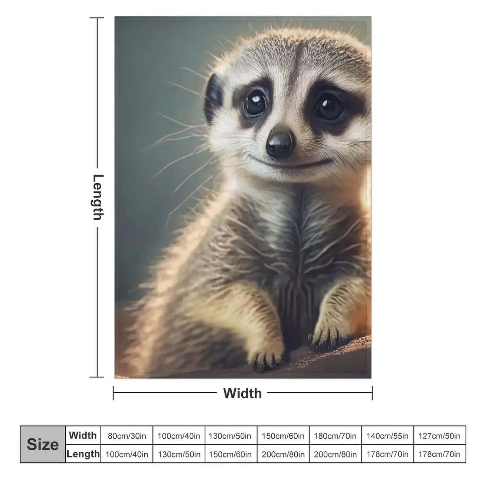 Meerkat - Cute Baby Animal Portrait Throw Blanket Soft Plaid Tourist Softest Luxury Throw christmas gifts Luxury Blankets