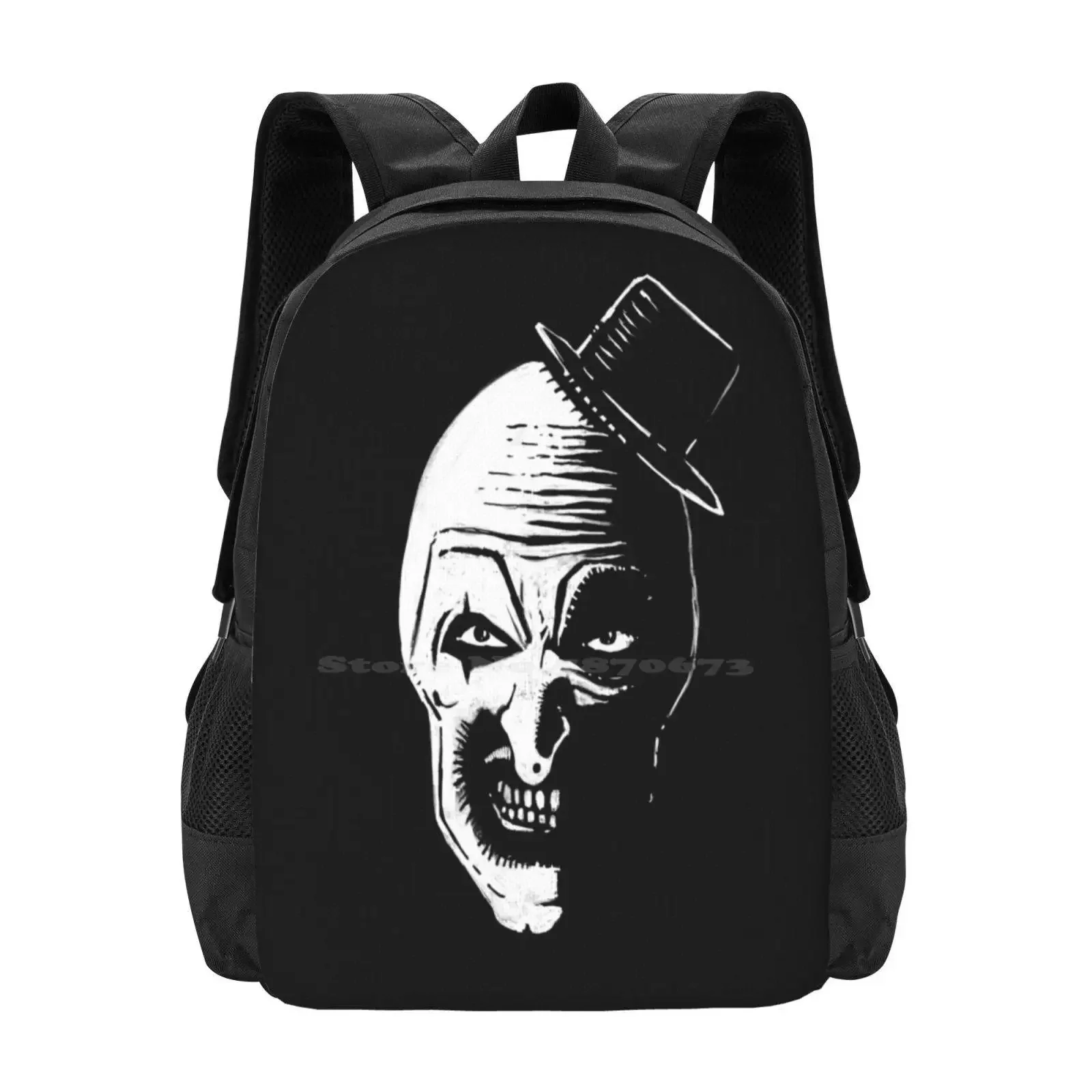 

Art The Clown The Creepy Hot Sale Schoolbag Backpack Fashion Bags Terrifier 2 Art The Clown From Terrifier Horror Art Creepy