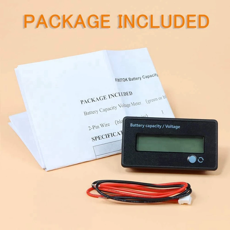 2X Battery Meter Battery Capacity Voltage Monitor, DC 12/24/36/48/60/72/84V Battery Capacity Voltage Gauge Indicator