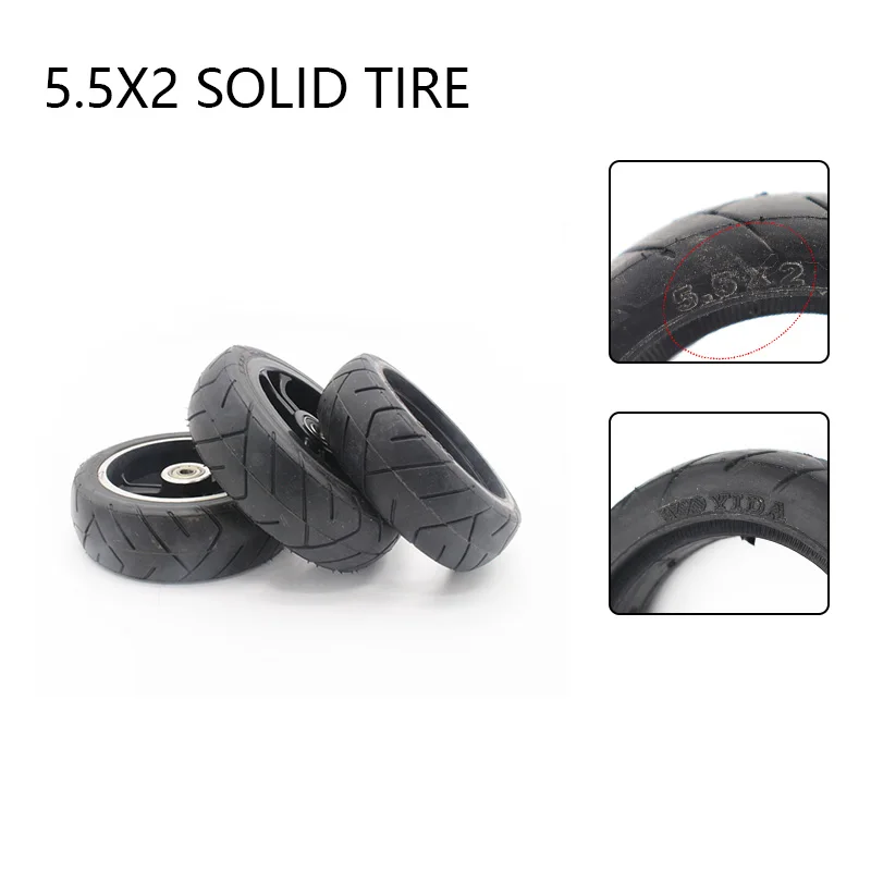 High-quality 5.5x2 Solid wheels 5.5*2 tubeless wheel Fast wheel F0 Nes carbon fiber scooter solid tire with alloy rim jackhot