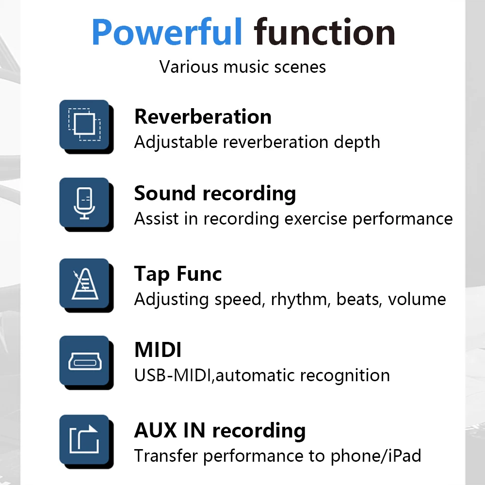 NUX Professional Peormance DM-200 Multifunctional Digital Electric Drum with LED Screen