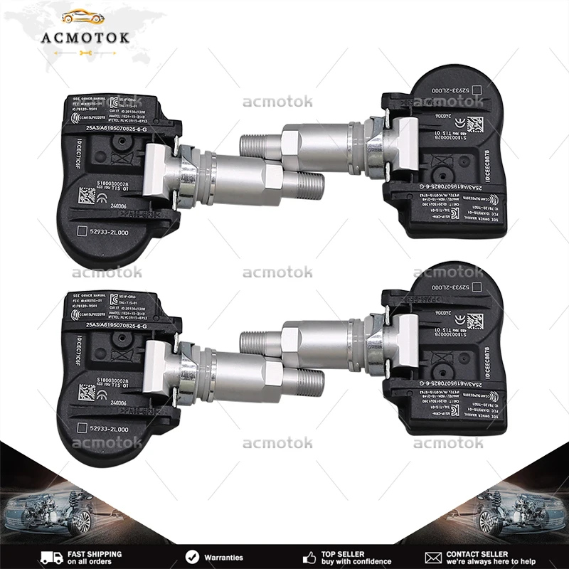 

4PCS Tire Pressure Monitoring System Sensor TPMS 52933-2L000 433MHz 52933-2L600 For Hyundai I10 [PA] I30 [FD] Kia Ceed [ED]