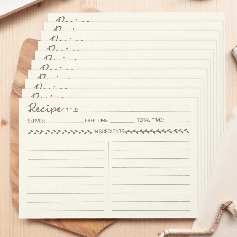 

10Pcs Kraft Paper Recipe Cards Premium Smooth Household Cooking Note Sheets Compact Food Note Cards Kitchen DIY Dietary