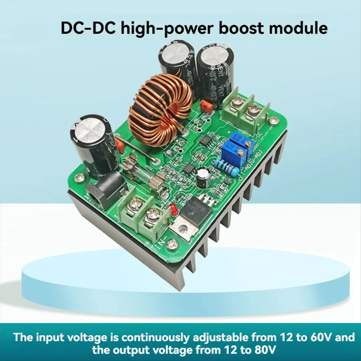 (DT37) 600W DC-DC Boost Module Power Supply Step Up Constant Current Voltage 12v-60V to 12v-80V Booster Converter