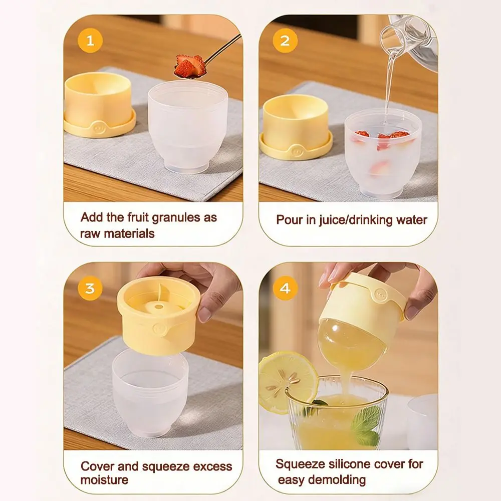 Portable Reusable Ice Ball Mold Silicone With Lid Ice Bucket Spherical Ice Cup For DIY Ice Cream