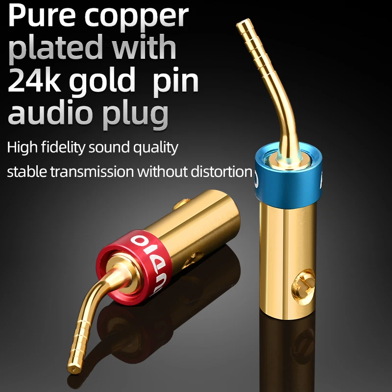 ATAUDIO 8PCS HiFi Banana Plug Pure Copper  Banana Connect for Speaker Cable Pin  Musical Audio