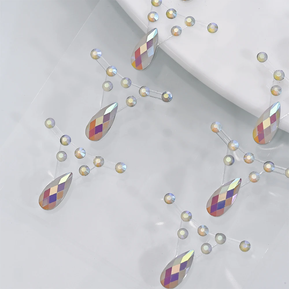 1 قطعة ثلاثية الأبعاد توهج في الظلام الراين الوجه ملصق الوجه الأحجار الكريمة جواهر ملصقات الماس ملصقات مشرقة للمهرجانات اكسسوارات الحفلات