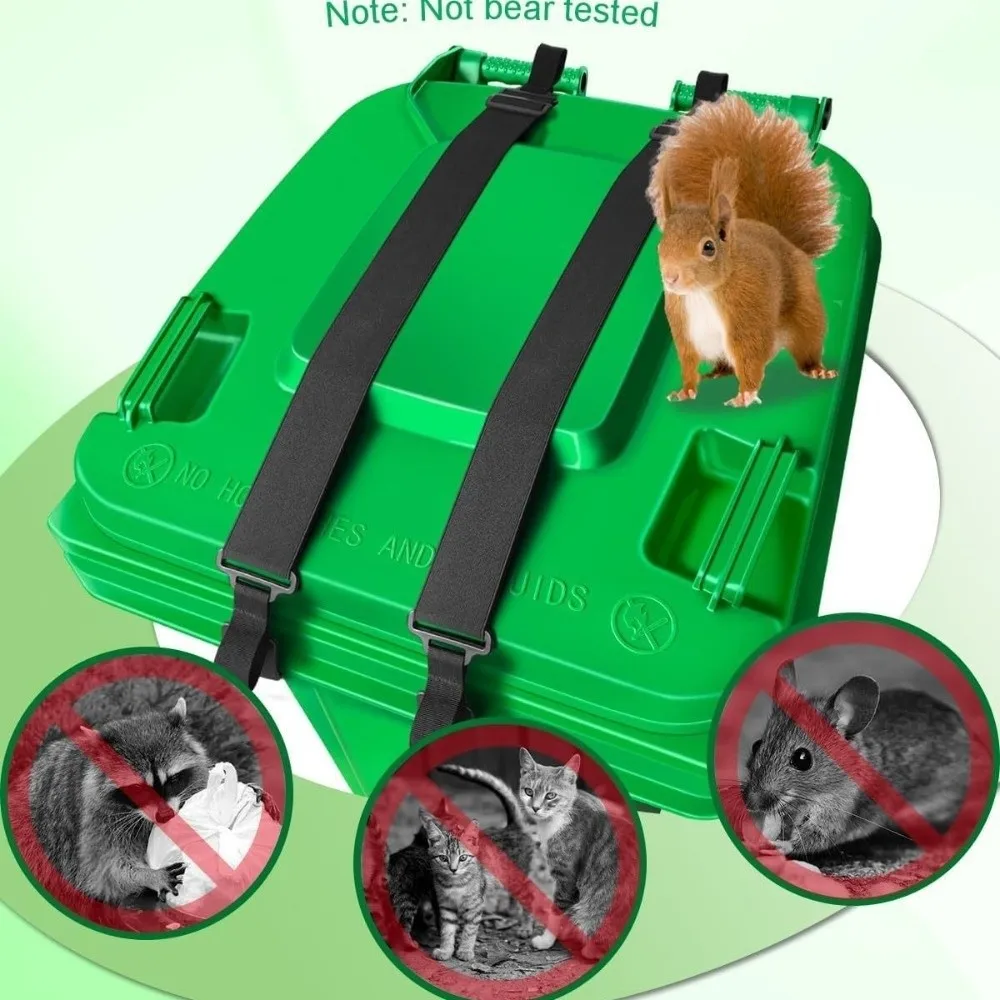 Adjustable Trash Can Locks Metal Claws Anti Slip Garbage Can Locks Heavy Duty Universal Fit Outdoor Trash Locks