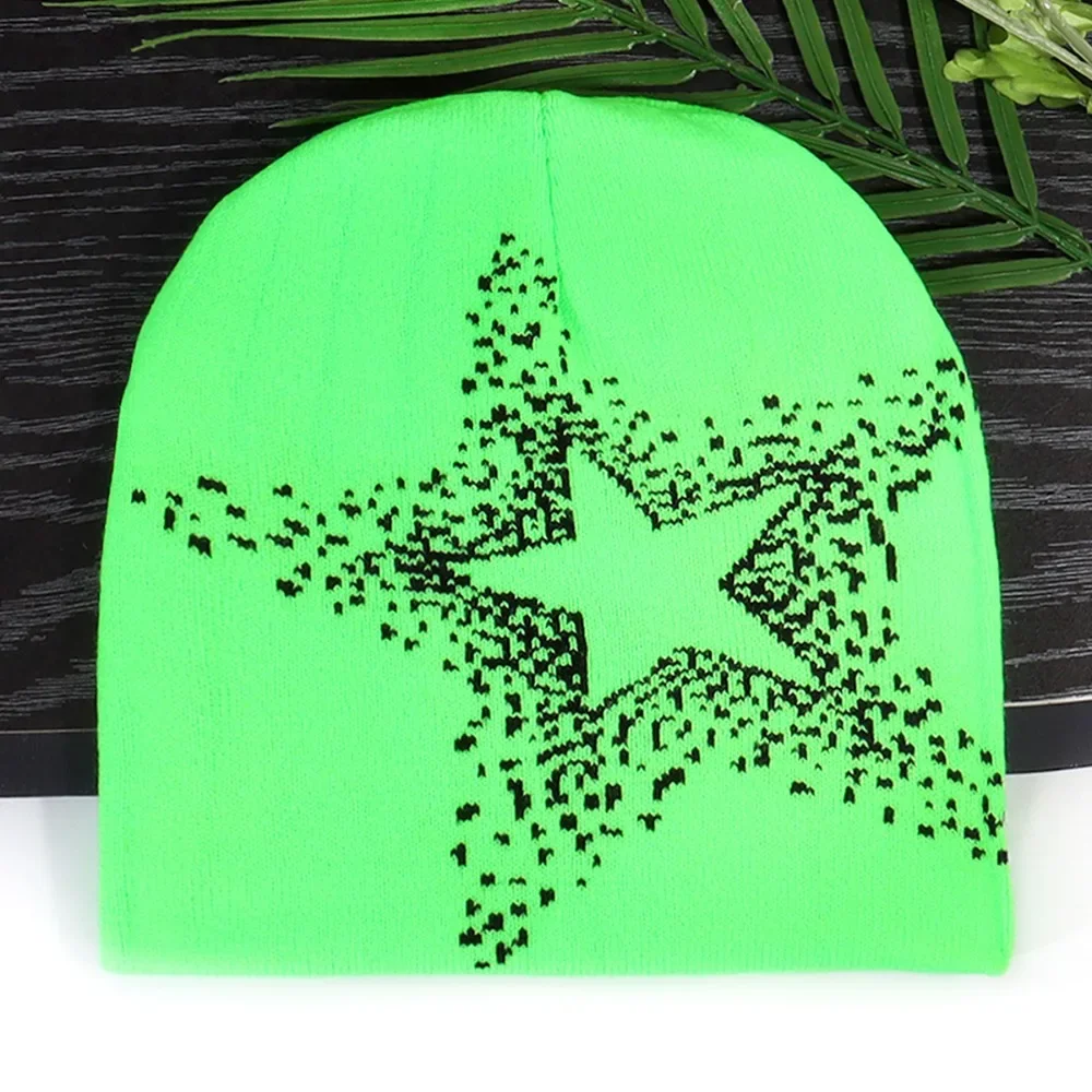 2025 New Five-pointed Star Jacquard Knitted Cap Casual and Versatile Street and Outdoor Trend Warm Couple Cold Cap Fashion