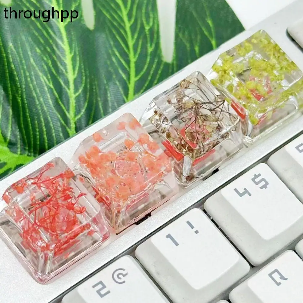 

Universal Mechanical Keyboard Keycap Translucent Dried Flower Keycaps Resin Keycap