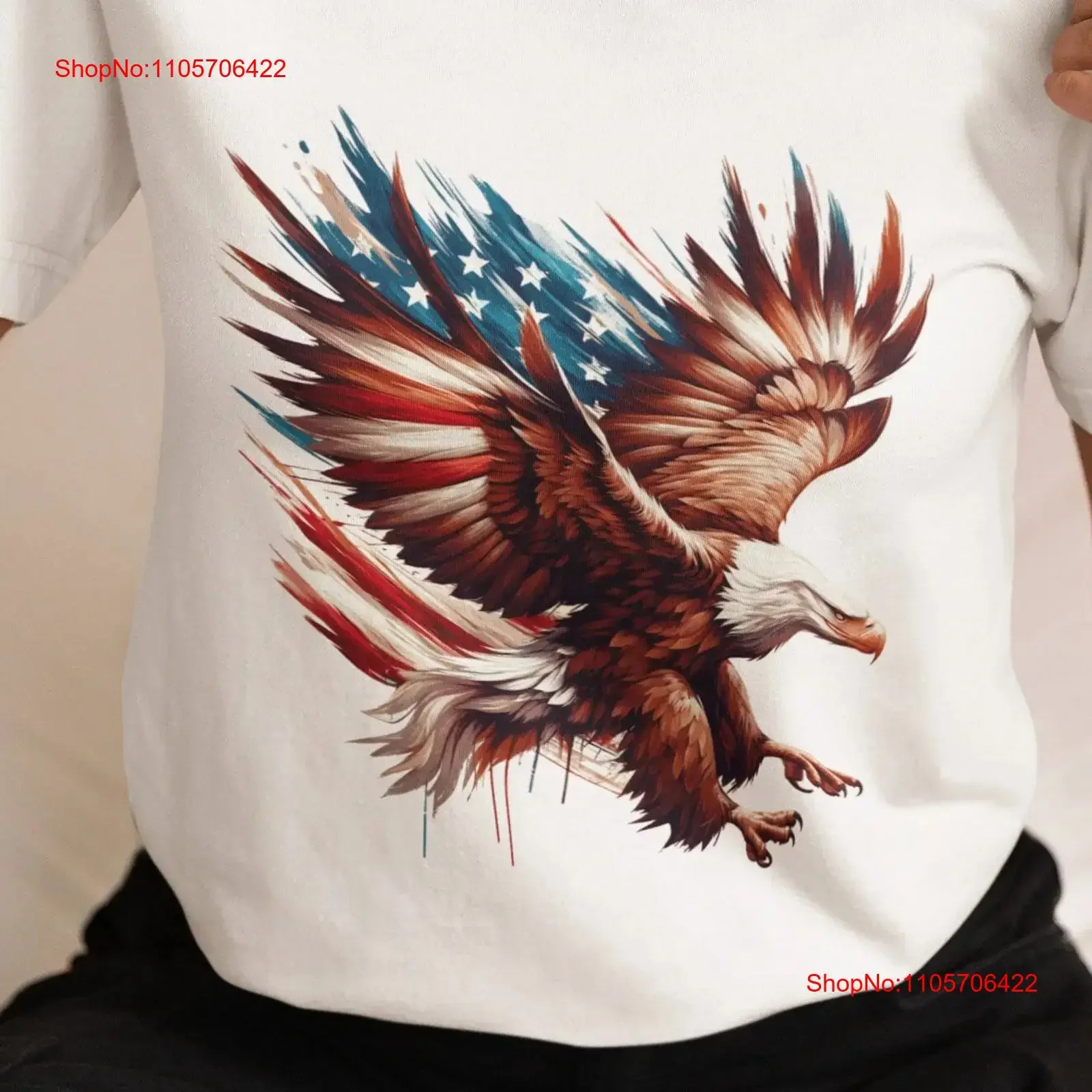 American Flag Eagle T Shirt Patriotic Independence Day Apparel US for Veterans Memorial Outfit vintage Washed Soft fashion