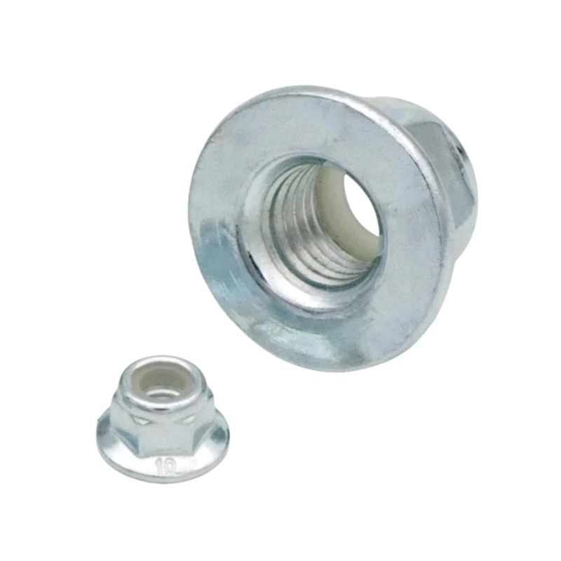 DIN6926 Metric M4 M5 M6 M8 M10 M12 Antirust Zinc Plated Hex Flange Nylon Insert Lock Nut Self-locking Nylock Locknut