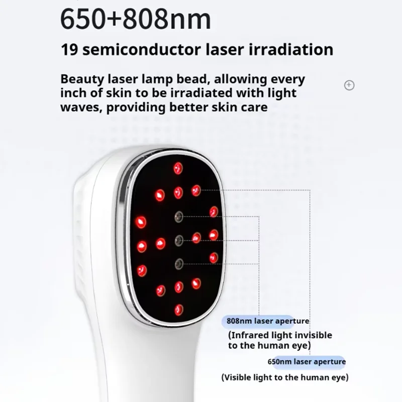 650nm 808nm luz vermelha infravermelha dispositivo de beleza portátil ferramenta de cuidados com a pele com controle remoto 15/30/45/60min temporizador recarregável