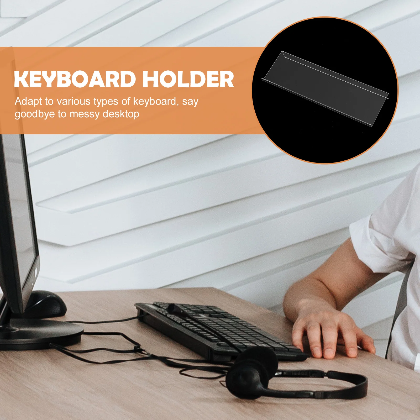 

Computer Keyboard Stand Acrylic Tilted Ergonomic Design Office Desktop Riser For Keyboard Mouse Accessories Laptop Parts