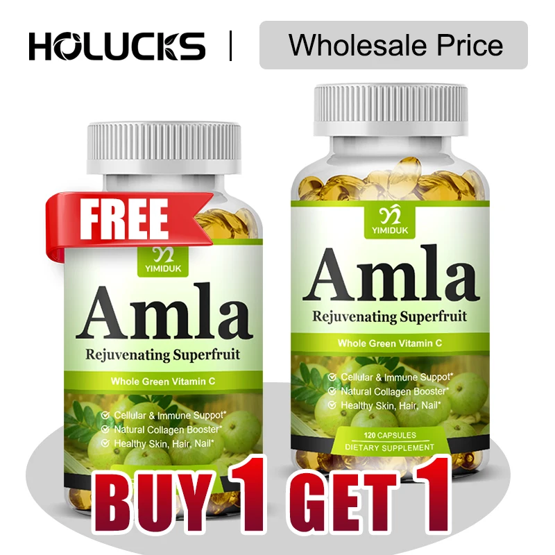 Buy 1 Get 1 Free! Pure Amla Capsules, Helps Maintain Healthy Glucose Levels, Metabolic Balance, Improves Complexion from Within