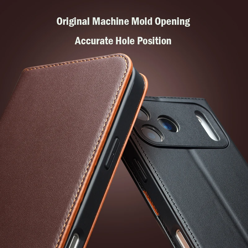 

QIALINO Genuine Leather Case for iPhone 17 Pro Max Luxury Ultra Slim Handmade Wallet Card Slot Flip Cover for iPhone 17Pro/17Air
