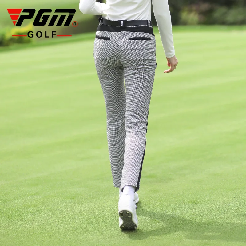 PGM Autumn Golf Clothing Women Plaid Pants Winter Sports Trousers Women\'s Slim Warm Sweatpant High Waist Can Put Golf Tee KUZ119