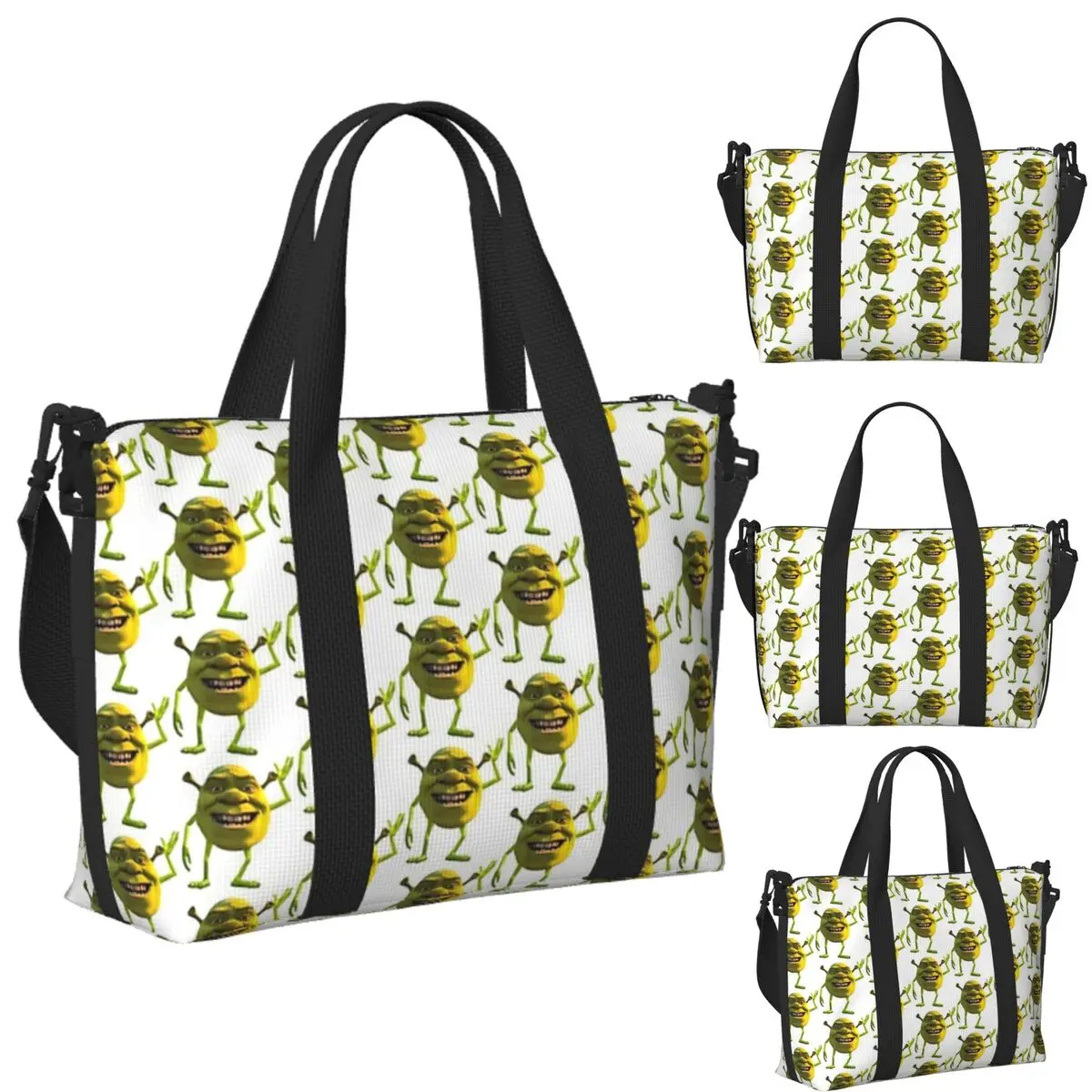 

S-Shrek Meme Beach Travel Bag Large Capacity Tote Bags for Gym Sport Women Shopping Duffle Shoulder Bag