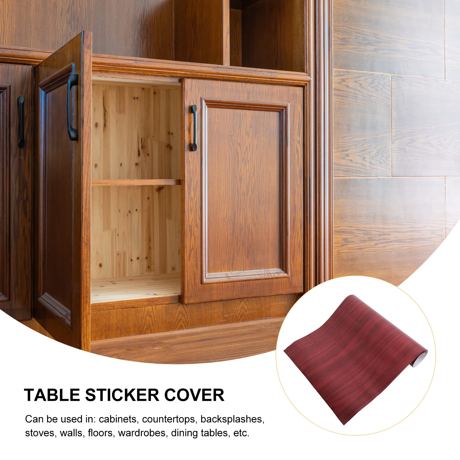 

1 Roll Waterproof Self-Adhesive Wallpaper For Countertop Cabinet Cupboard Furniture Peel Stick Pvc Wall Sticker Decorative Room