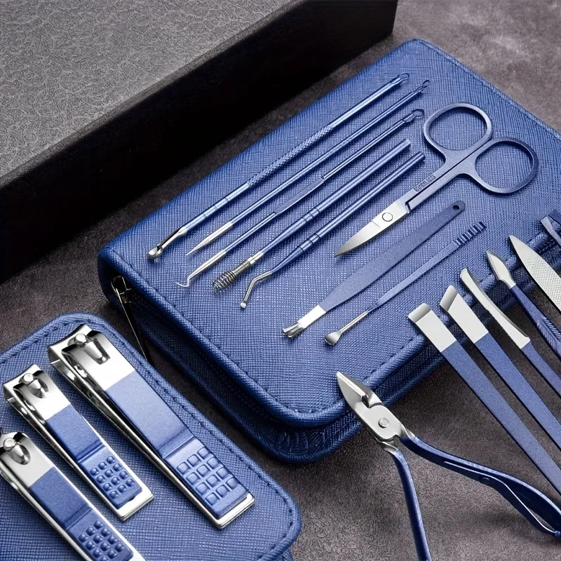 9/18 pcs Stainless Steel Nail Cutter and Pedicure Scissors Set - Portable Manicure and Pedicure Tool Set with Eagle Hook