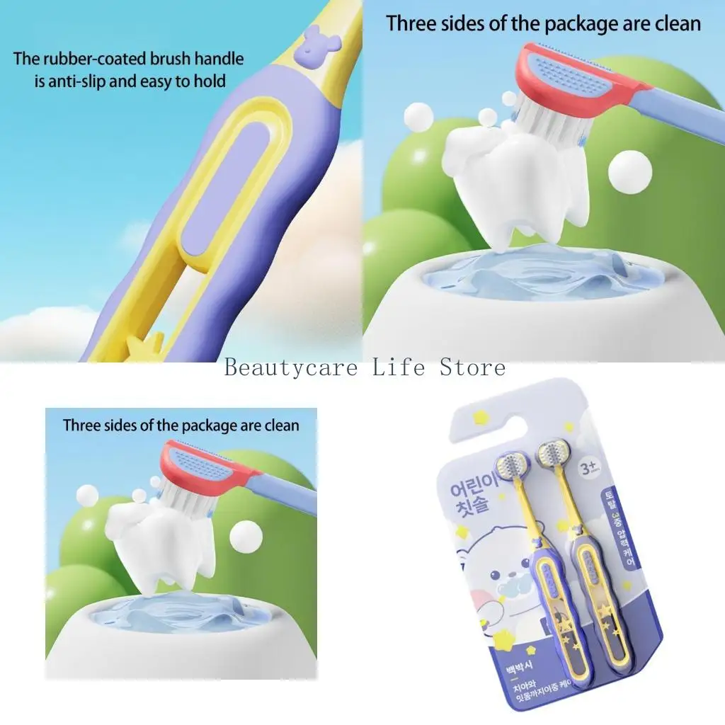 

652C Autism Toothbrush 3 Bristles Travel Toothbrush for Completes Teeth and Gums Care,Great Angled Bristles Clean Each Tooth
