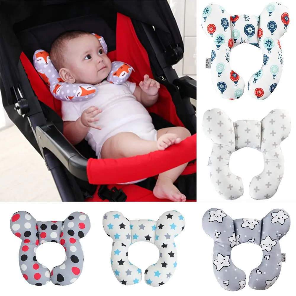 Reposacabezas en forma de U para niños, cojín protector para la cabeza, asiento de coche de viaje, almohada para la cabeza y el cuello, almohada suave de soporte para el cuello