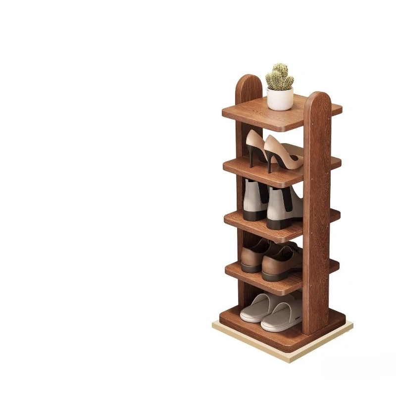 

New shoe rack solid wood entryway storage rack small entrance multi-layer storage rack simple household shoe cabinet potted