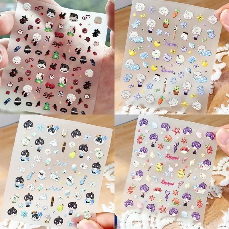 Love and Deepspace Xavier Rafayel Zayne A sticker Patch 3D Nail Art Sticker DIY Nail Ornament and Cute Mini Goo Card Sticker