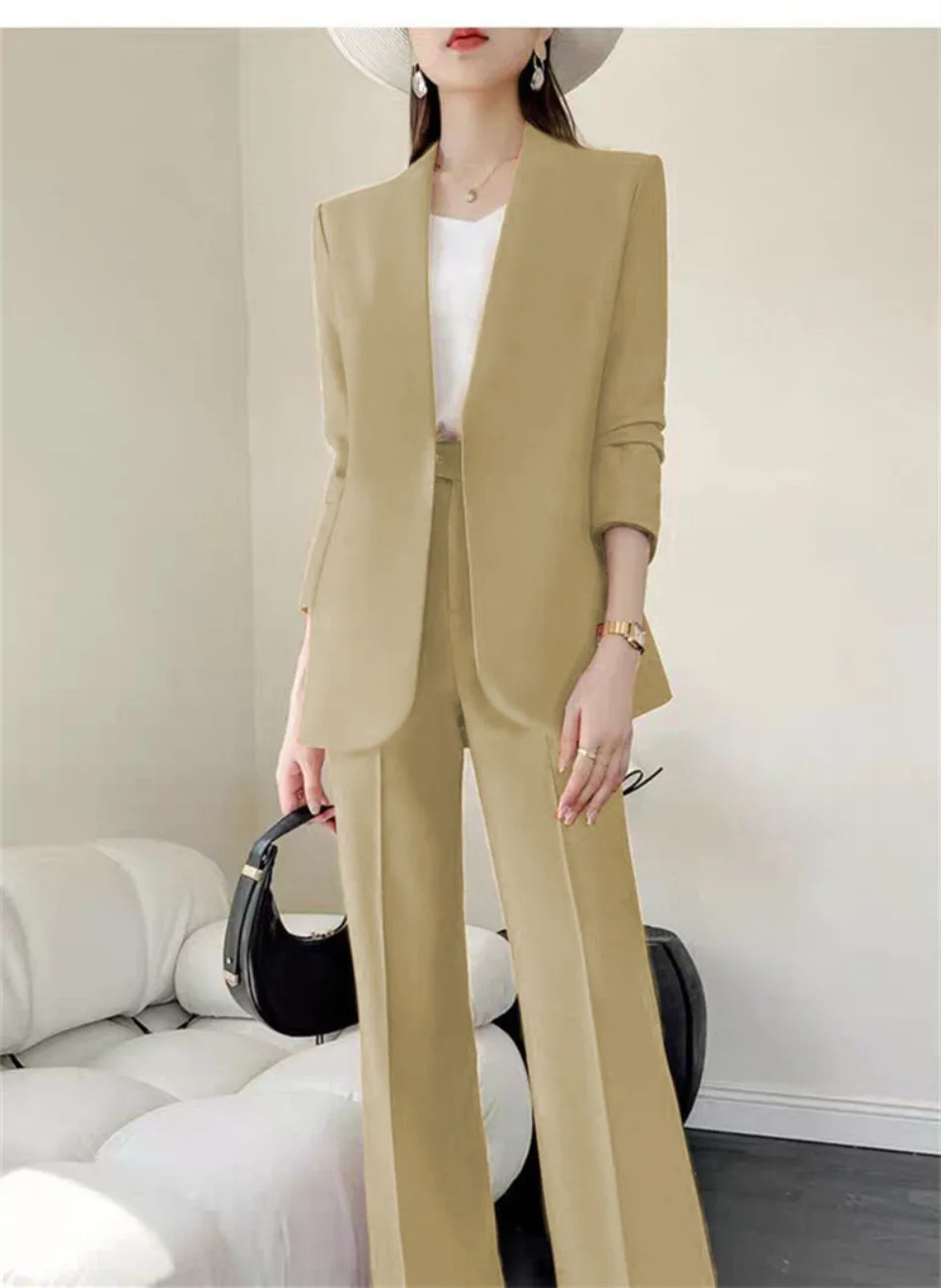 Mode 2-teilige Sets Damen Outfits Frühling Herbst Neu in Koreanische Hosen Sets Pendler Eleganter Anzug Mantel 2-teilige Sets Damen – Detail 9