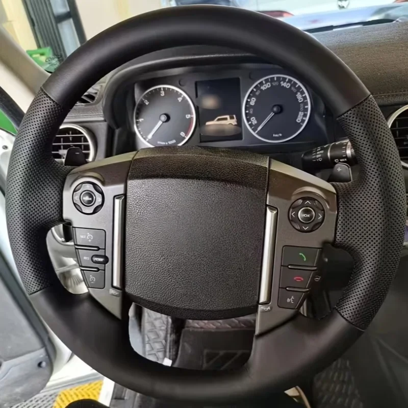 Customize Car Steering Wheel Cover Faux Leather Black Freelander 2 Discovery 4 Range Rover Steering Wheel Cover For Land Rover