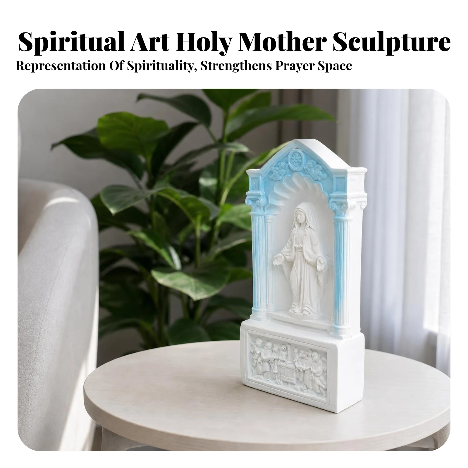 Resin Figurine Arched Frame Display Figurine Home Decor Decorative for Prayer Room