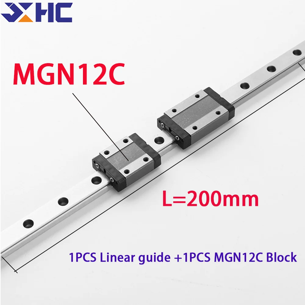 

MGN12C MGN12 Miniature Stainless steel Linear Guide Rail+Slider Block L=200mm For 3D Printer part MGN12C Linear railwayCNC parts