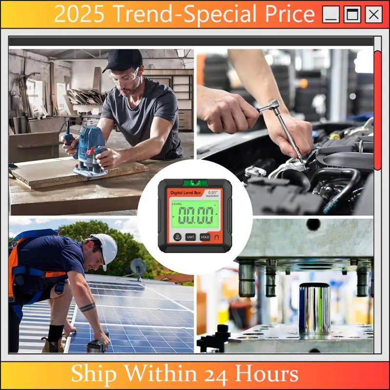 

A61Z Deals Digital Protractor Inclinometer Level Angle Meter Measuring Angle Meter 90 Degree Duler Digital Display Inclinometer
