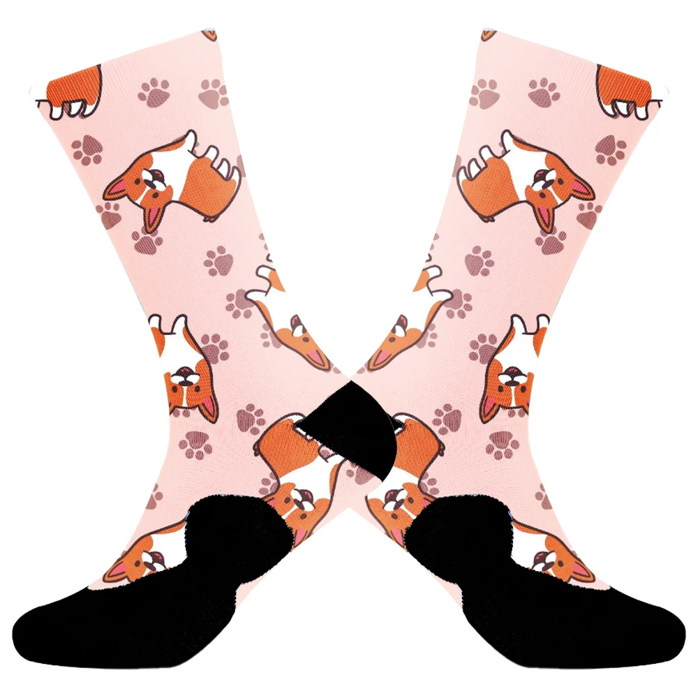 Chaussettes de compression décontractées en coton pour hommes, chaussettes drôles, chaussettes d'équipage, robe d'affaires, animal, heureux, haute qualité, nouveau, 2024