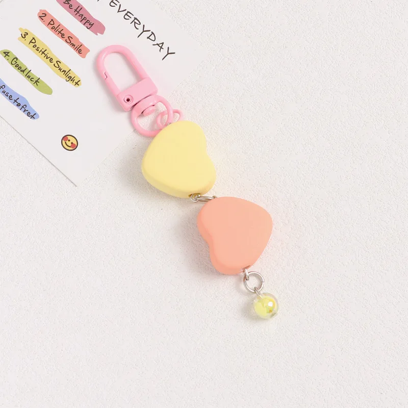 Colors Acrylic Plastic Link Chain Keychain Creative Heart Key Ring For Women Bag Charm Crafts Keychains DIY Handmade Accessories