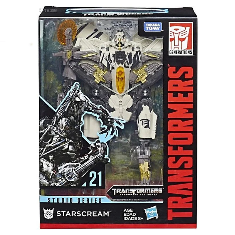 Hasbro transformadores estúdio série ss21 starscream 18cm voyager classe anime original figura de ação modelo brinquedo presente coleção