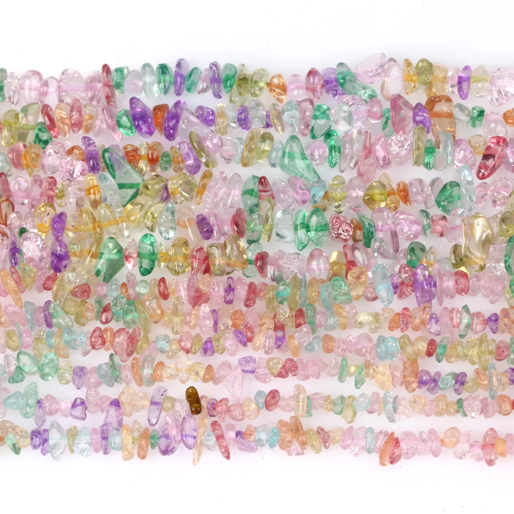 حبات رقائق سائبة طبيعية غير منتظمة ، لون ربيعي ، مشغولات يدوية لصنع الحلي ، سوار تصنعه بنفسك ، قلادة ، قرط ، 15 "، 3" ، 5 ، 8