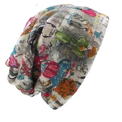 Brand Autumn And Winter Dual-use Hats For Ladies thin Painting Design Skullies And Beanies Women Scarf Face Mask HT013