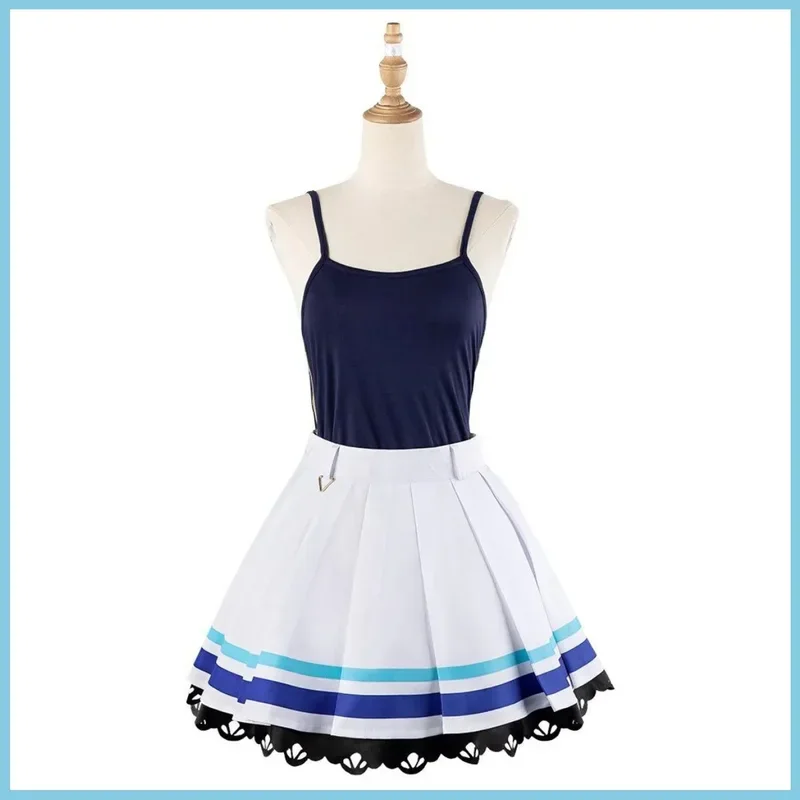 FC6Anime Game Umamusume: Pretty Derby Vivlos Cosplay Costume Blue Navy Uniform Skirt Shoes Woman Sexy Kawaii Party Hallowee@FC8！