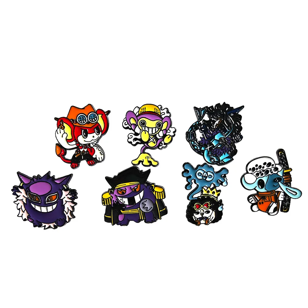 Japanese-style Cartoon Creative Game Pokémon Metal Badge Gengar & Rayquaza Brooch Cute Anime Lapel Pin Y2k Fashion Toys Anime