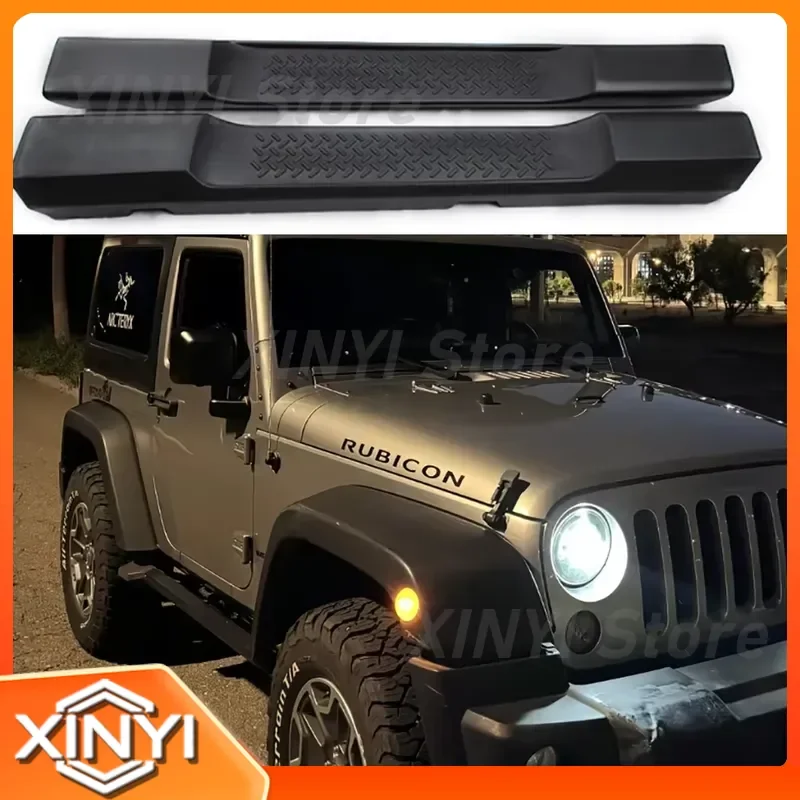 Lantsun J164 2 Door Plastic Running Boards Car Sidestep Bar Side Steps for Jeep for Wrangler JK 07 17