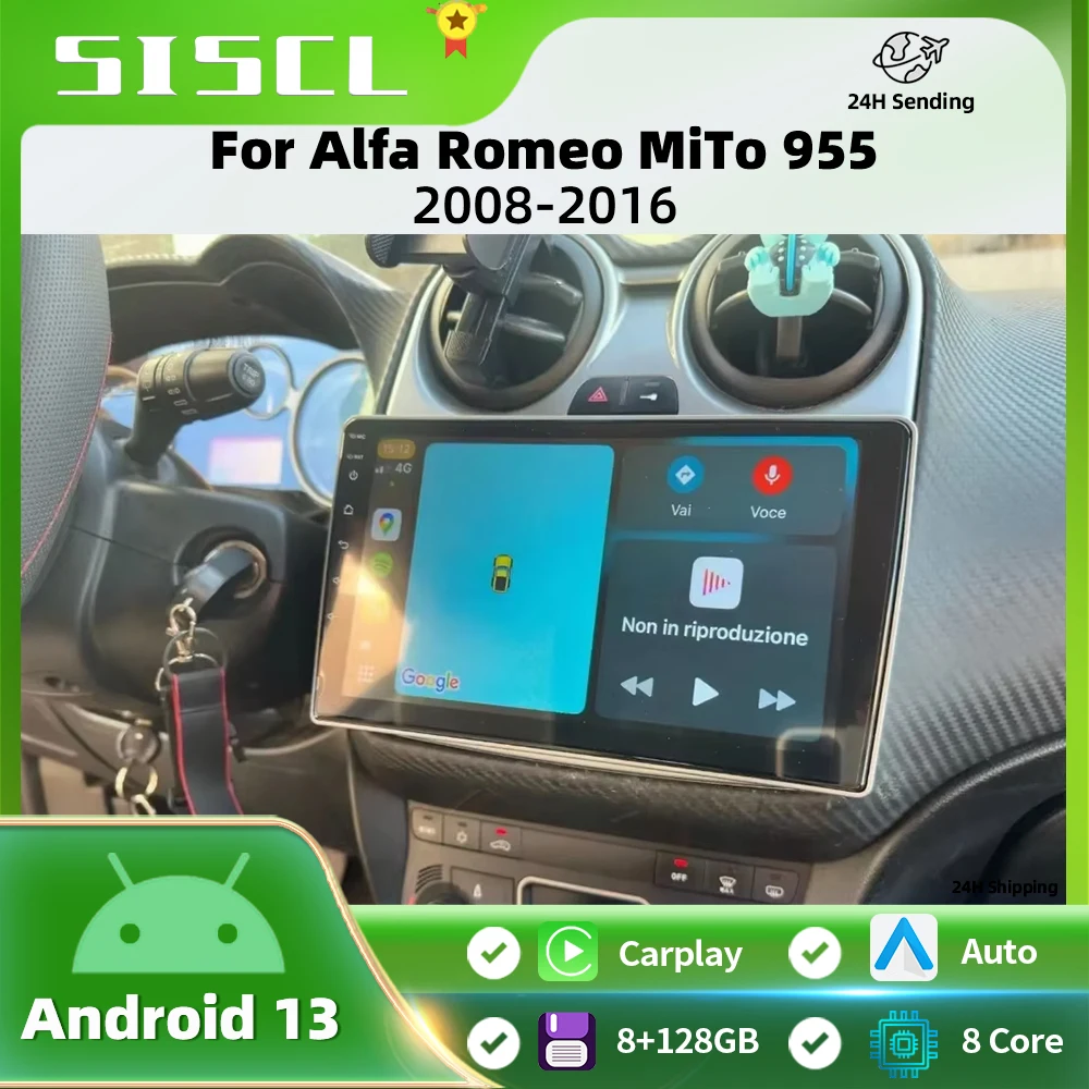 

Android 13 Car Radio Stereo For Alfa Romeo MiTo 955 2008-2016 Auto Cireless Carplay GPS Navigation Multimedia Video Player 2Din