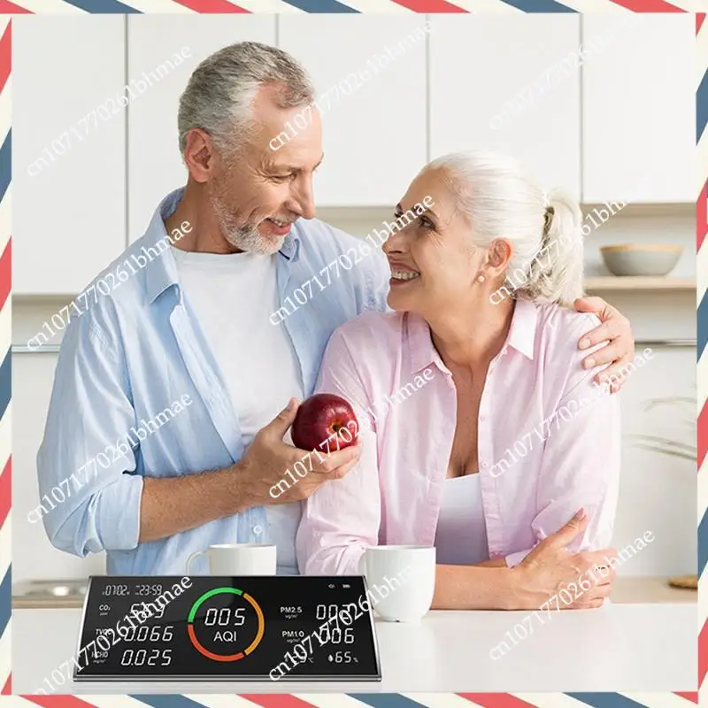 -A21Z Air Quality Monitor,Testing Carbon Dioxide Detector,Indoor CO2,TVOC,PM2.5,PM1.0,Temperature,Humidity&Time Display