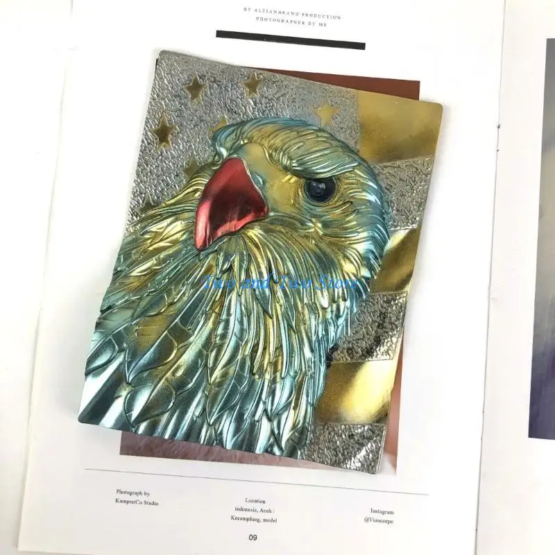 HX6F DIY اليدوية الحيوان عرض المنزل الحرفية فريدة من نوعها النسر جدار ديكور الراتنج العفن #4