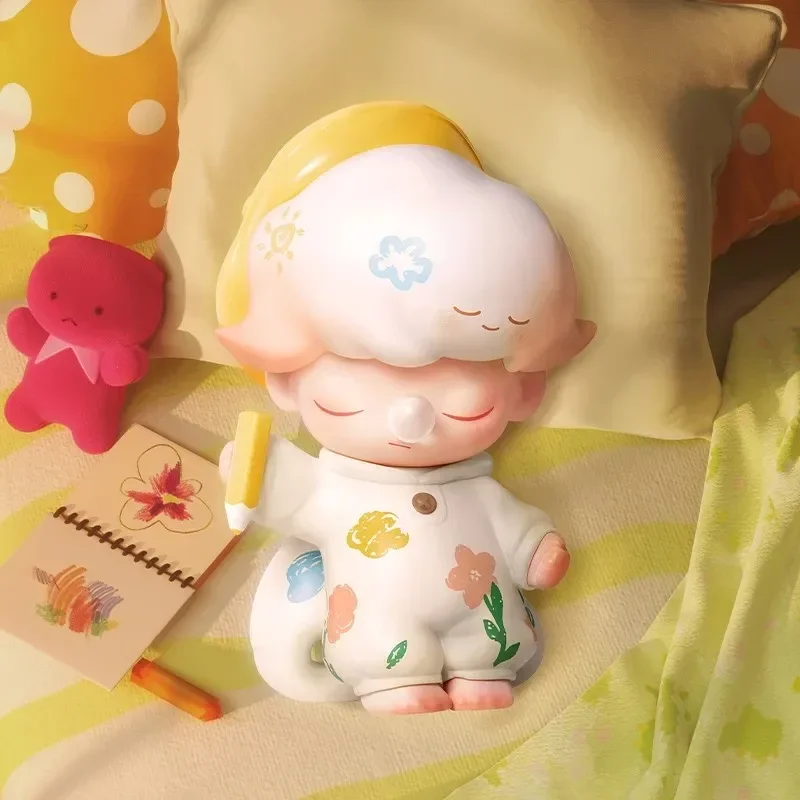 POP MART DIMOO Mainan Kotak Buta Seri Keajaiban Tenun Figur Aksi Anime Kawaii Caixa Caja Boneka Kotak Misteri Kejutan Hadiah Anak Perempuan