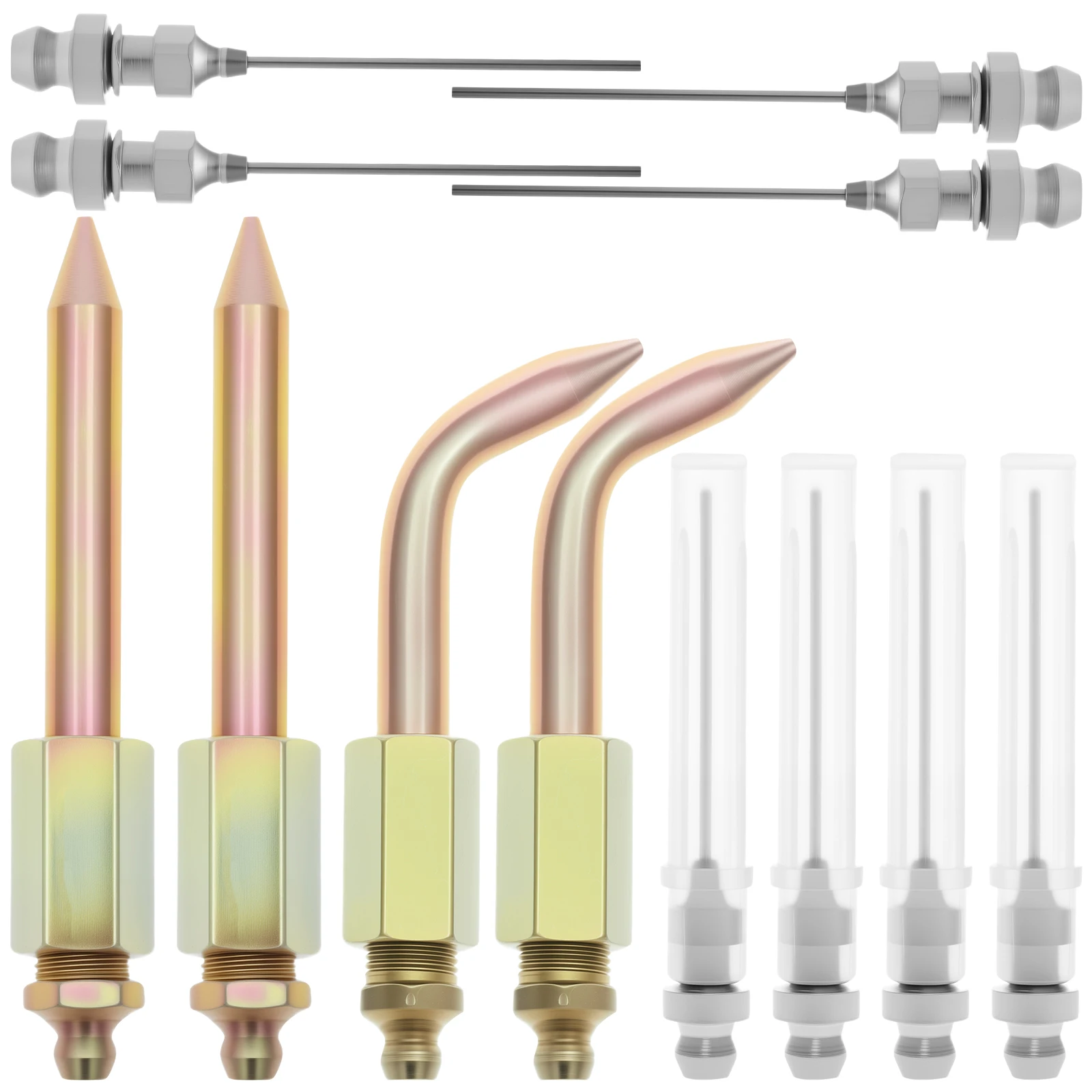 

9/14pcs Grease Gun Accessory Kit Bent and Straight Nozzles High Hardness Grease Needle Nozzle Set for Small and Confined Spaces
