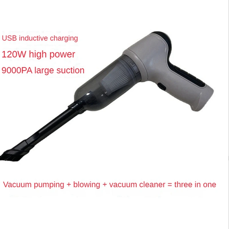 3-In-1 Car Vacuum Cleaner Strong Blowing Car Household Handheld Wireless Charging Vacuum Cleaner 9000PA