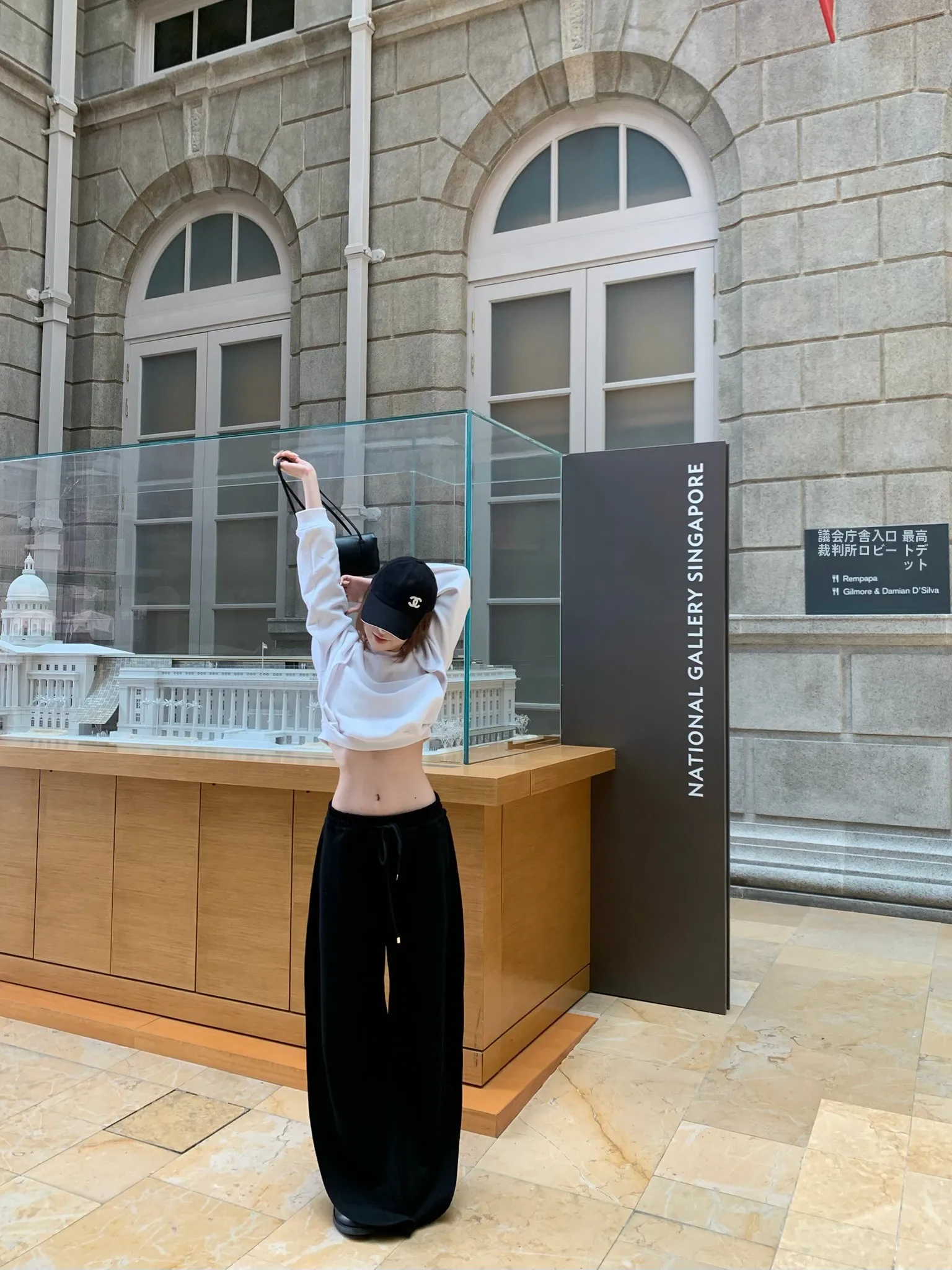 

Woppei Lazy Style Black White Deconstructed Sports Set Women's American Casual Short Sweatshirt Wide Leg Pants Two Piece Set